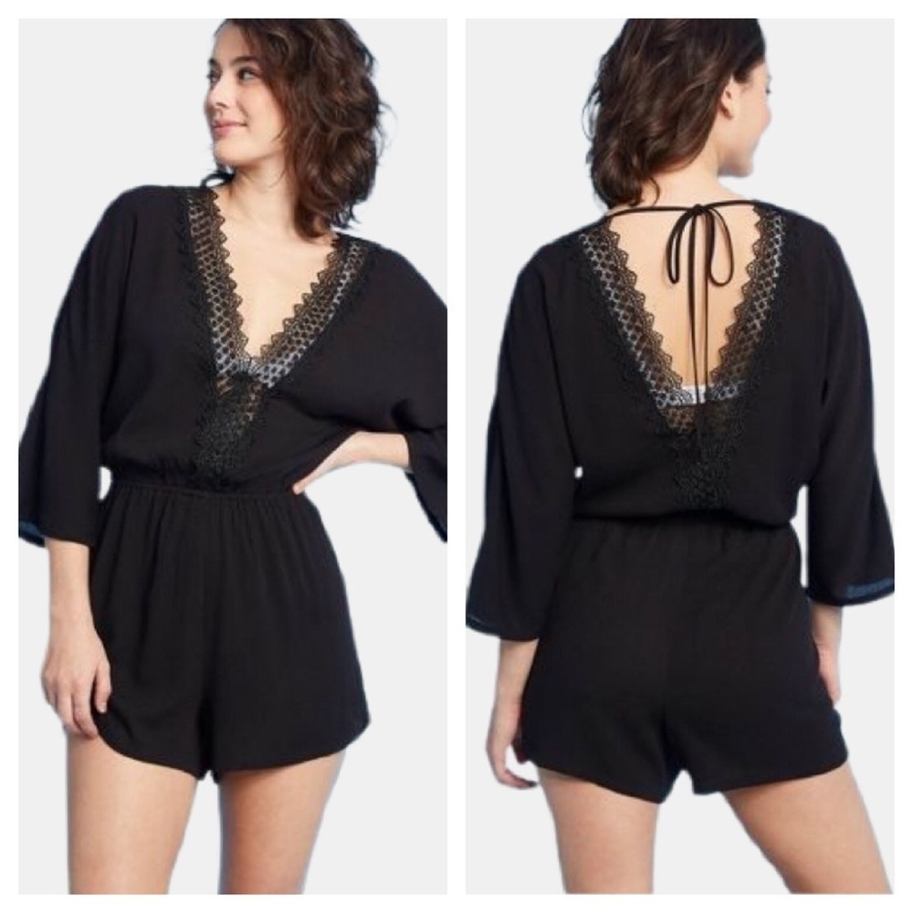 Sea Angel Crochet Knit Detail Romper Swim Cover XS